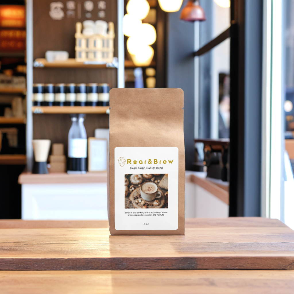 Roar & Brew Single-Origin Brazilian Blend 4oz – A Symphony of Flavor and Craftsmanship